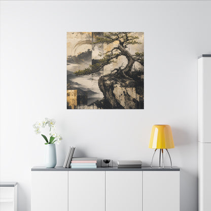 Golden Hour Pine Tree Canvas Art - Japandi Datsuzoku