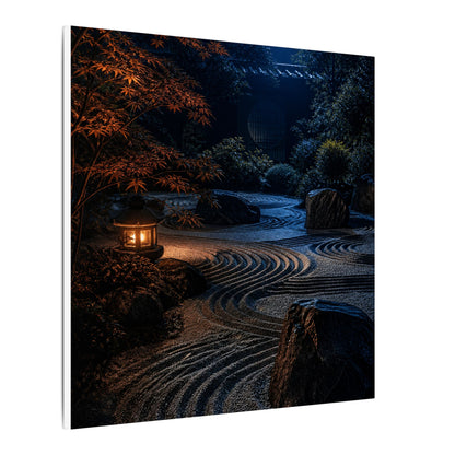 Summer Rock Garden Shadow Zen Canvas Art | Moody Decor