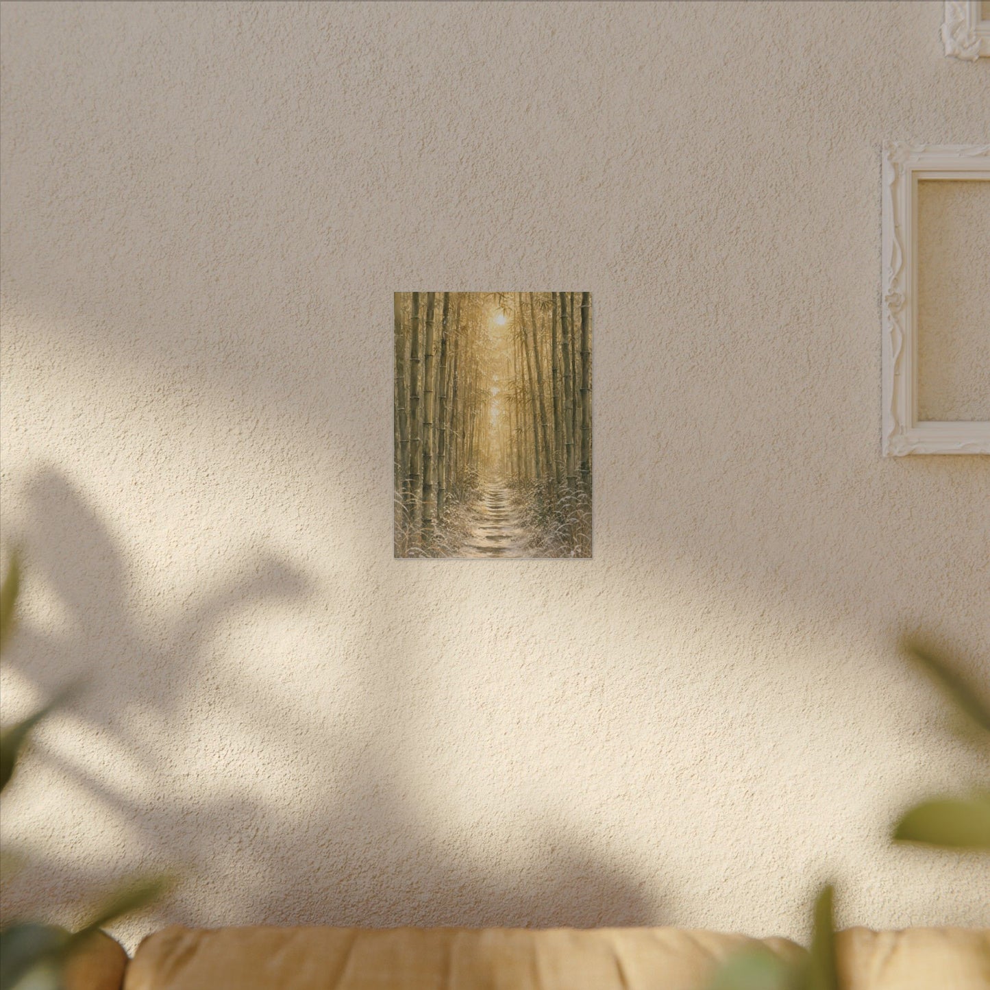 Bamboo Grove Winter Canvas Art | Japandi Elegant Design