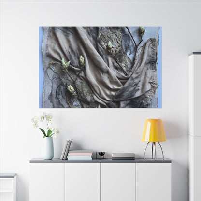 Japandi Silk Drape in Moonlight | Texture Canvas Art