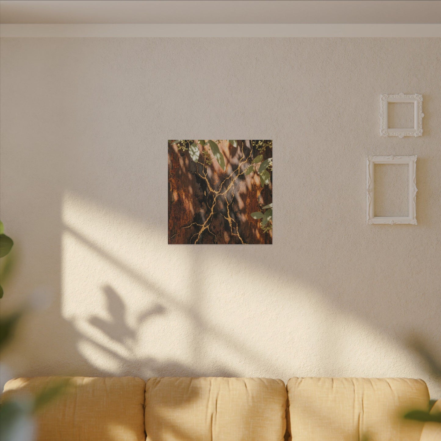 Kanso Rust Patina Canvas Art - Kintsugi Gold Vein