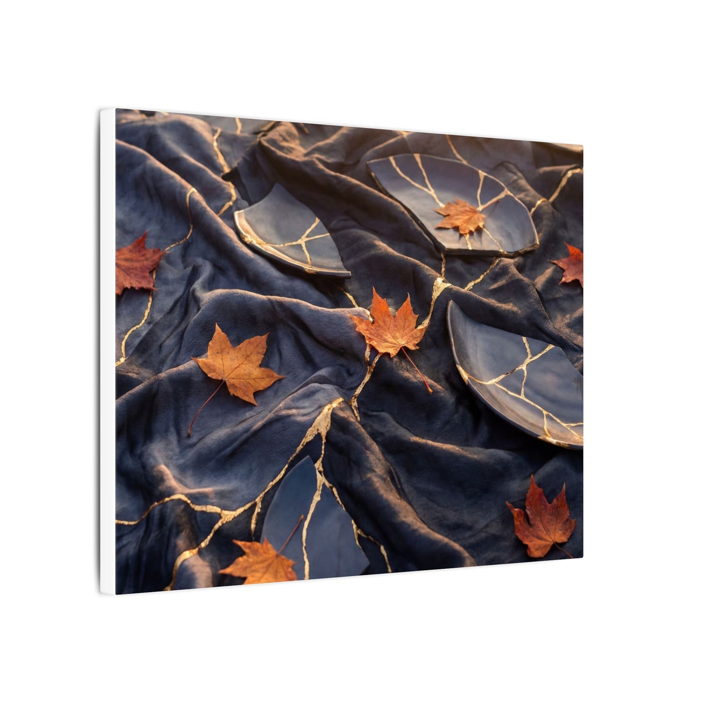 Golden Hour Silk Drape Canvas Art - Kintsugi Shibui