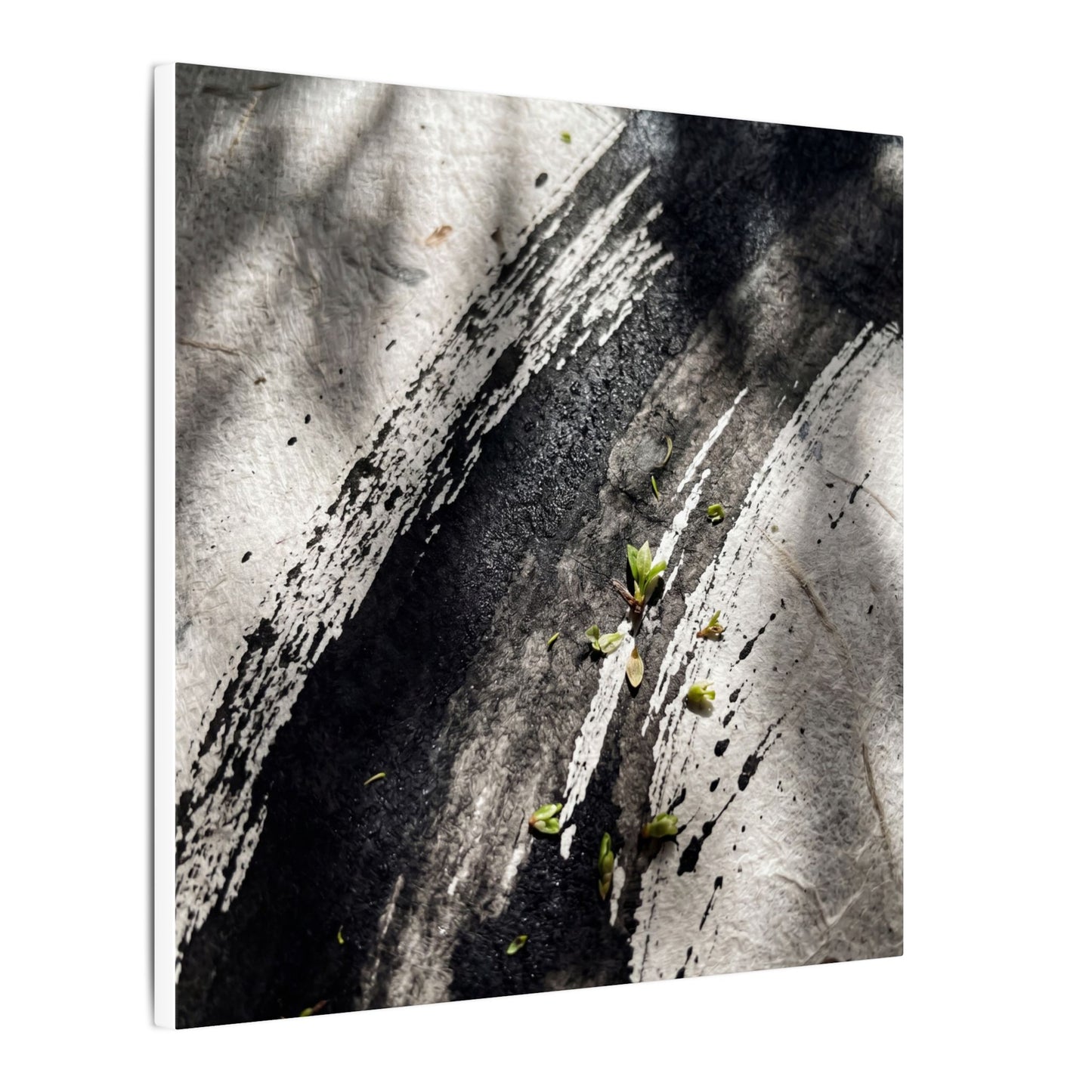 Ink Brushstroke Canvas Art | Spring Dark Japandi Moody Minimal Art