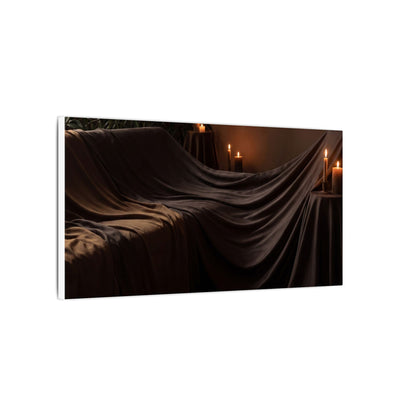 Candlelight Silk Drape Canvas Art - Dark Japandi Ma