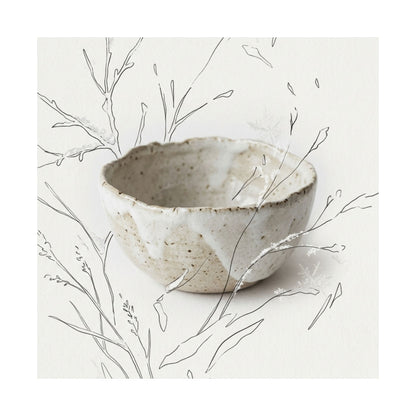 Japandi Ceramic Bowl in Overcast | Minimal Line Wall Art Print