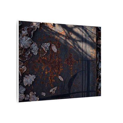Shibui Rust Patina Canvas Art - Dark Japandi Charcoal Ink