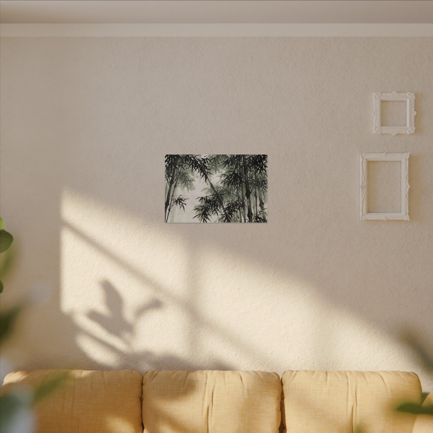 Zen Bamboo Grove in Overcast | Sumi E Canvas Art