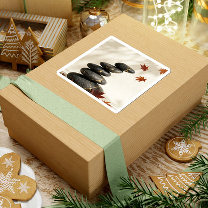Autumn River Stones Crackle Gold Sticker | Artful Decor