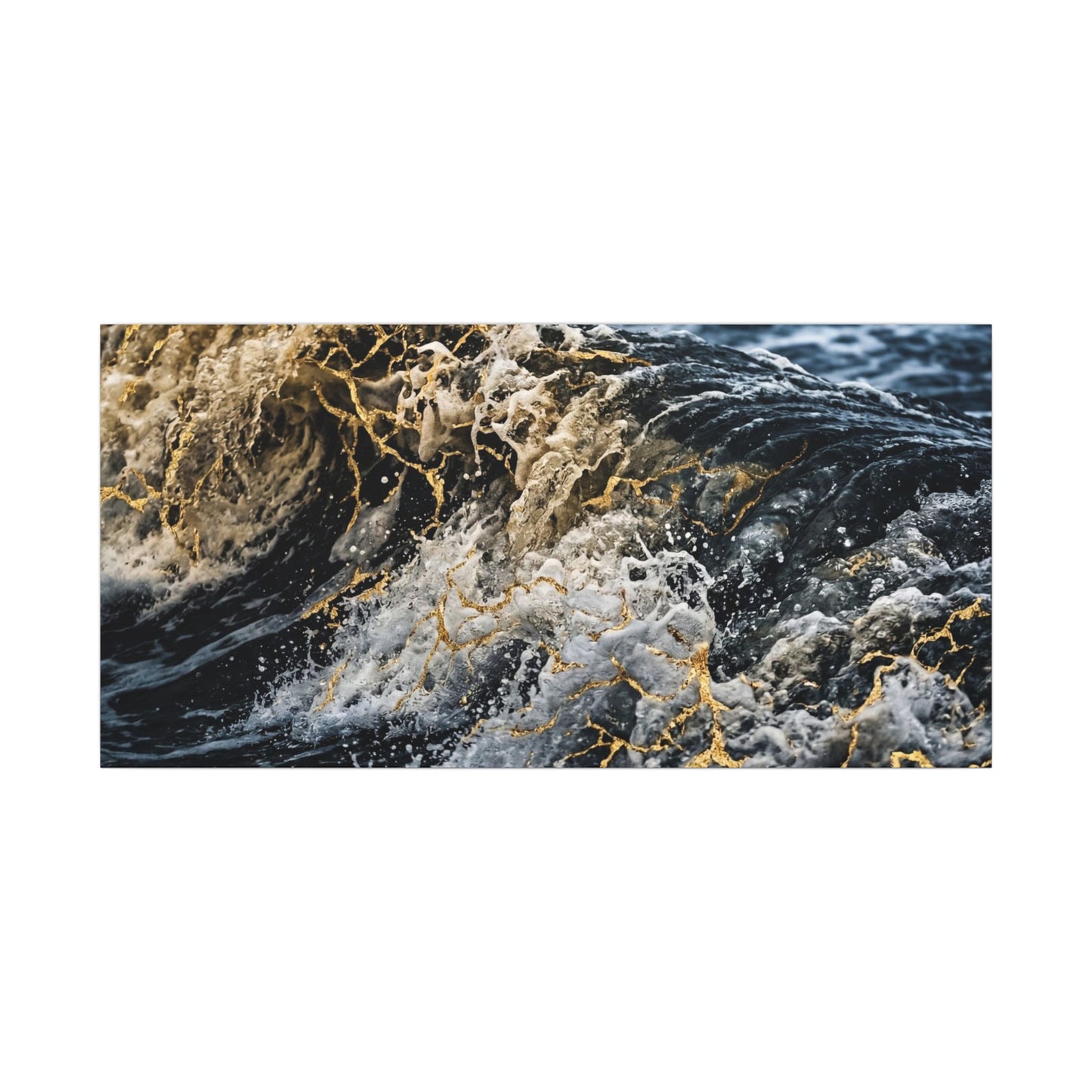 Ocean Wave Winter Canvas Art | Kintsugi Artful Design