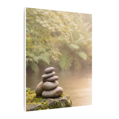 Cozy River Stones Canvas Art - Japanese Pattern Japandi