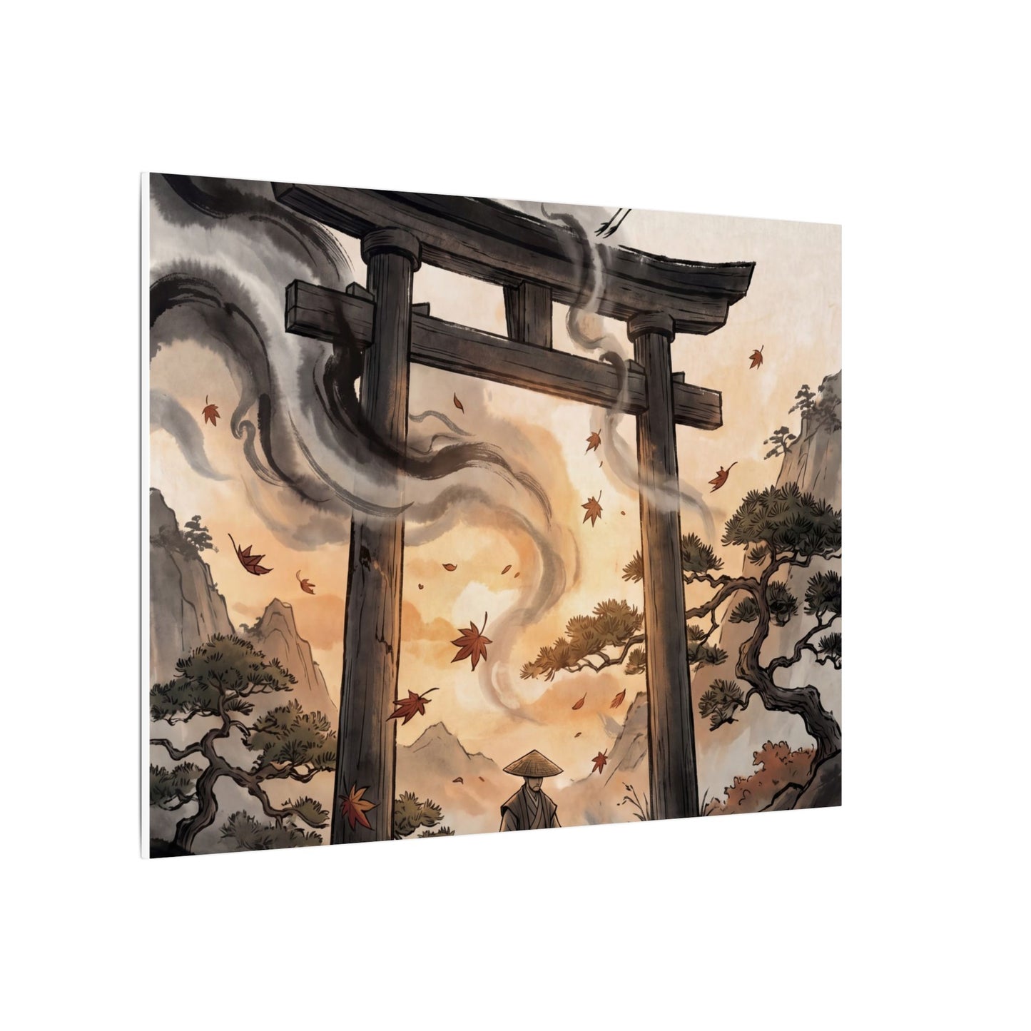 Torii Gate Ukiyo E Inspired Canvas Art | Serene Zen Art