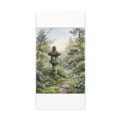 Neutral Stone Lantern Canvas Art - Watercolor Japandi