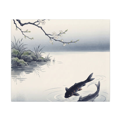 Ma Koi Pond Canvas Art - Zen Ukiyo E Inspired