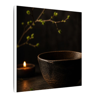 Moody Ceramic Bowl Canvas Art - Shadow Zen Dark Japandi