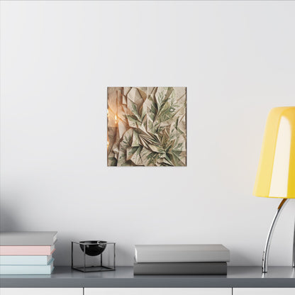Japandi Paper Fold in Candlelight | Texture Canvas Art