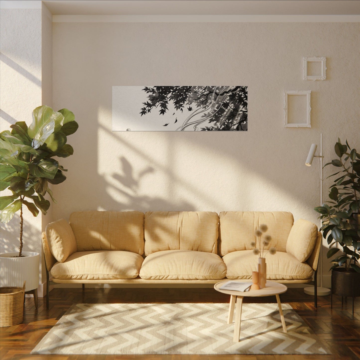 Serene Incense Smoke Canvas Art - Ukiyo E Inspired Zen