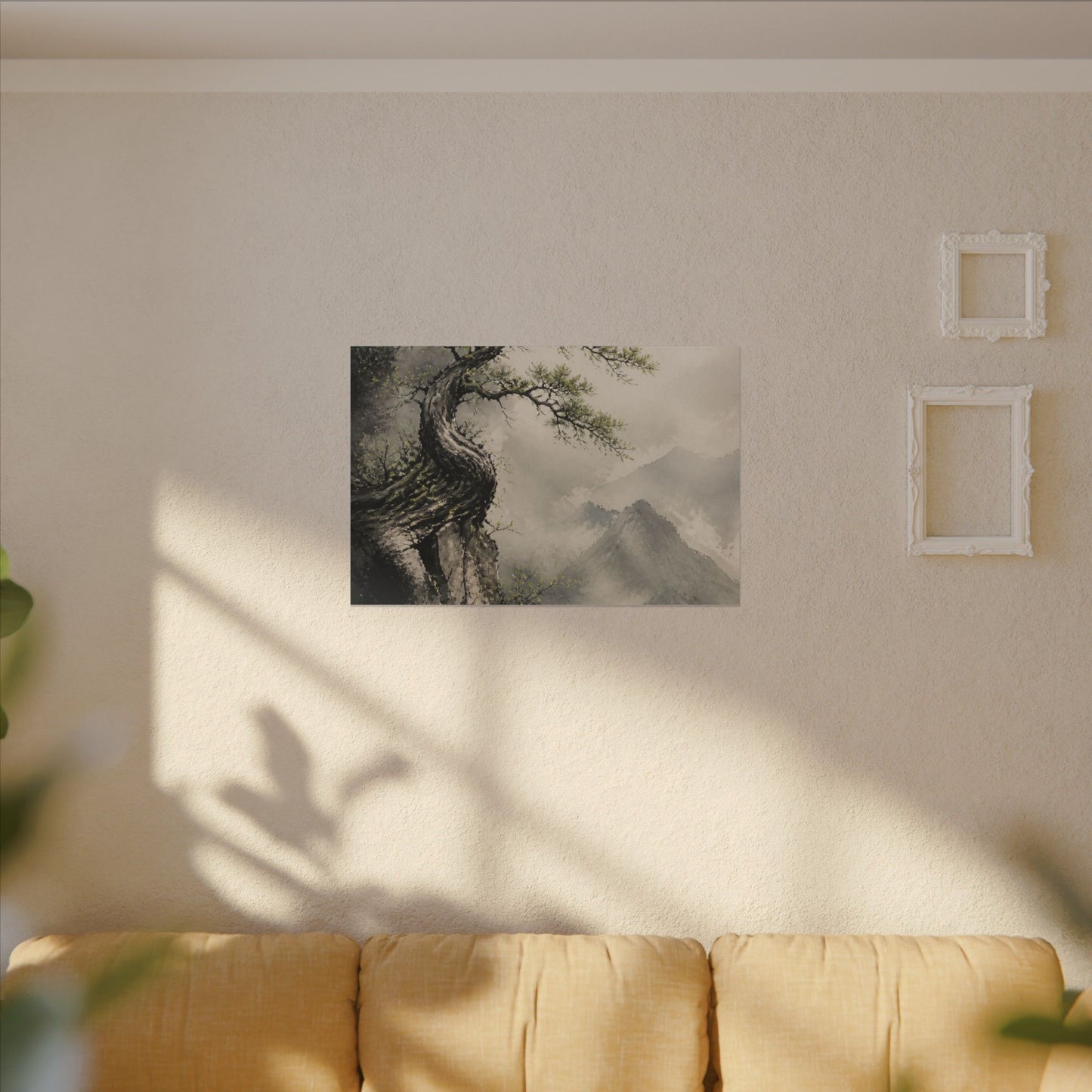 Spring Pine Tree Watercolor Canvas Art | Warm Decor