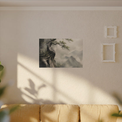 Spring Pine Tree Watercolor Canvas Art | Warm Decor