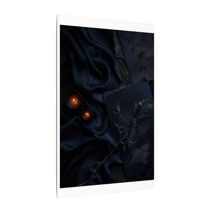 Candlelight Silk Drape Canvas Art - Dark Japandi Kanso