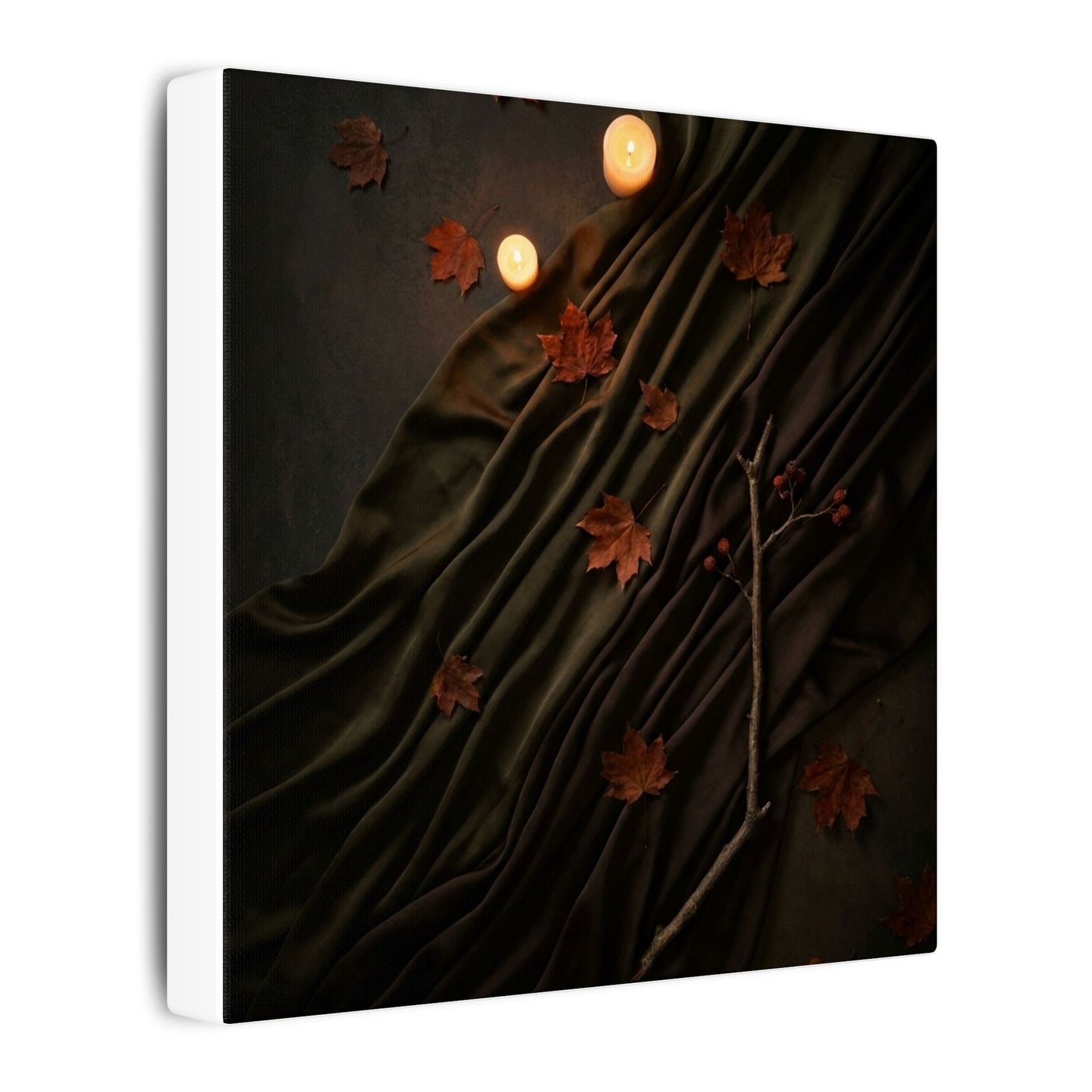 Autumn Silk Drape Moody Minimal Canvas Art | Moody Decor