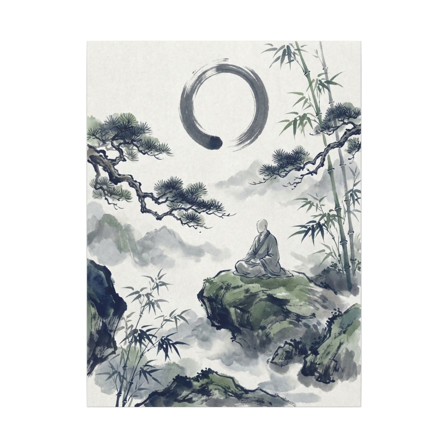 Zen Sumi-e Canvas Art