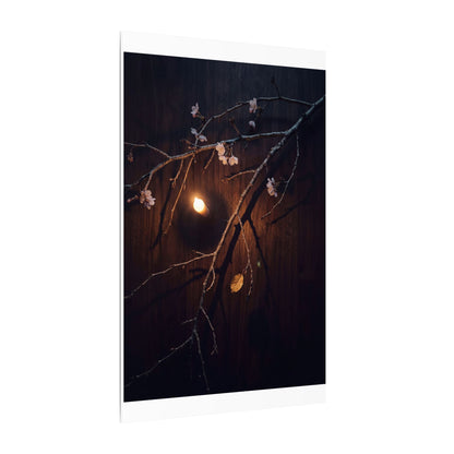 Datsuzoku Cherry Blossom Canvas Art - Dark Japandi Moody Minimal