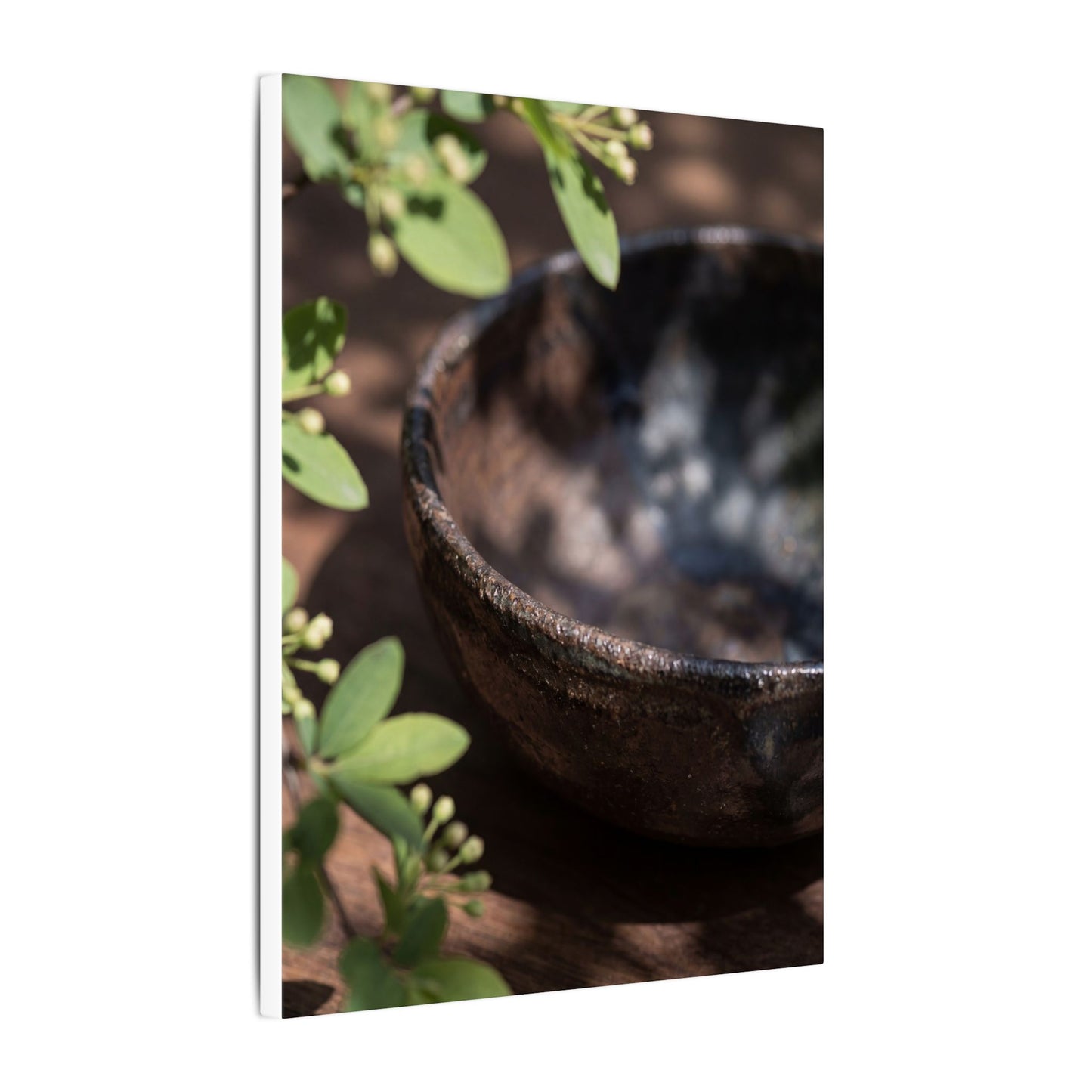 Ceramic Bowl Shadow Zen Canvas Art | Moody Dark Japandi Art