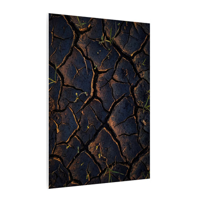 Cracked Earth Moody Minimal Canvas Art | Luxurious Dark Japandi Art