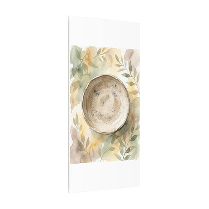 Ceramic Bowl Watercolor Canvas Art | Warm Japandi Art