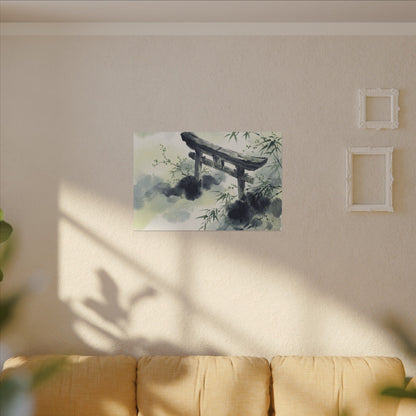 Torii Gate Sumi E Canvas Art | Serene Zen Art