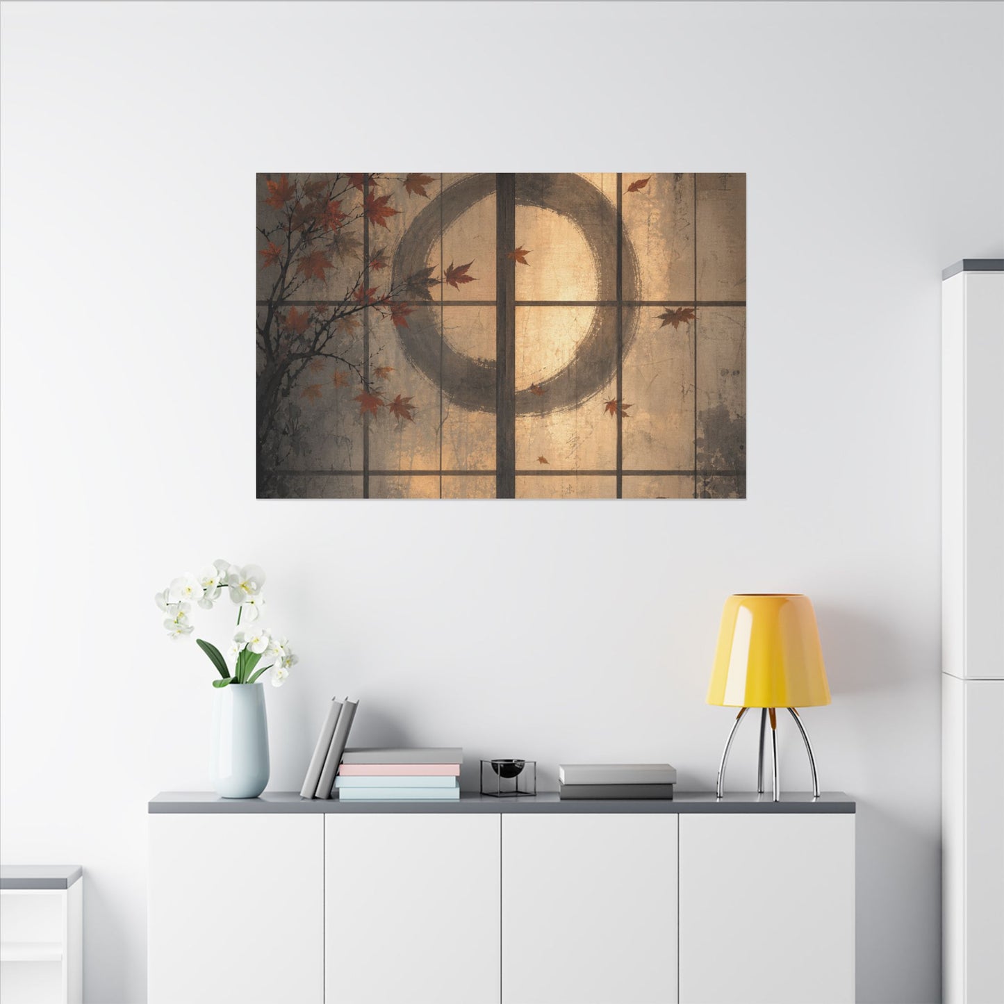 Shoji Screen Texture Canvas Art | Earthy Japandi Art