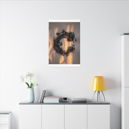 Ink Brushstroke Spring Canvas Art | Dark Japandi Bold Design