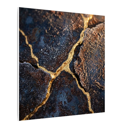 Winter Rust Patina Gold Vein Canvas Art | Resilient Decor