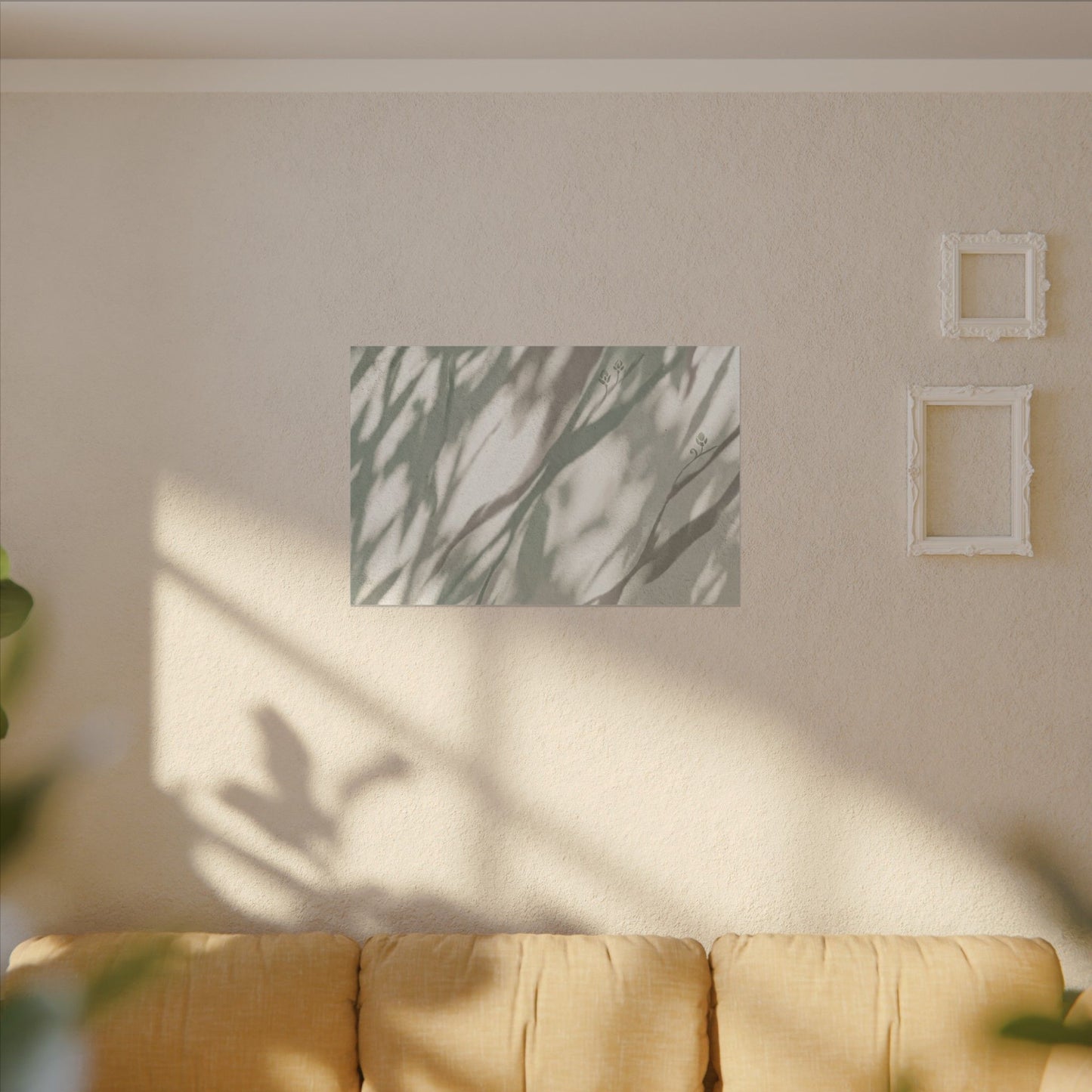 Japandi Shadow Play in Dappled | Japanese Pattern Canvas Art