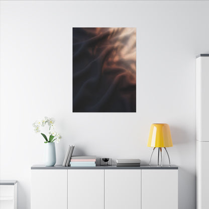 Dark Japandi Silk Drape in Dawn | Shadow Zen Canvas Art