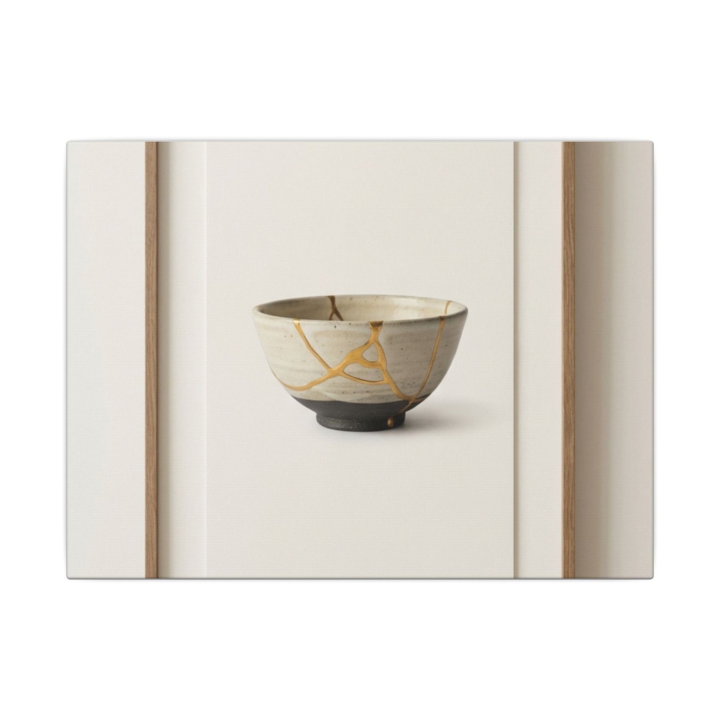 Kintsugi Charcoal Canvas Art