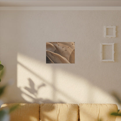 Japandi Silk Drape in Golden Hour | Japanese Pattern Canvas Art