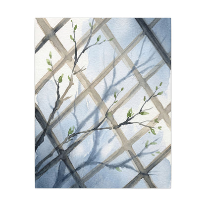 Shoji Screen Canvas Art | Spring Japandi Watercolor Art