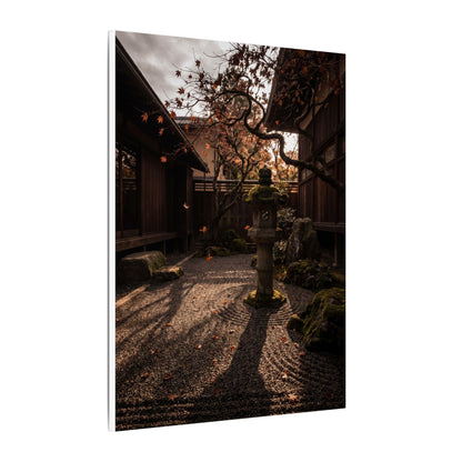 Seijaku Stone Lantern Canvas Art - Dark Japandi Shadow Zen