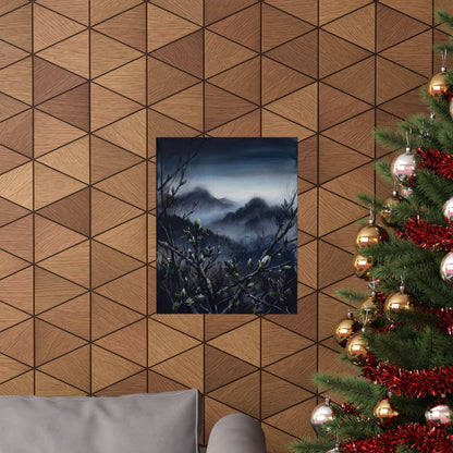 Mountain Mist Wall Art Print | Spring Dark Japandi Dark Texture Art