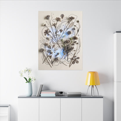 Dried Flowers Minimal Line Canvas Art | Elegant Japandi Art