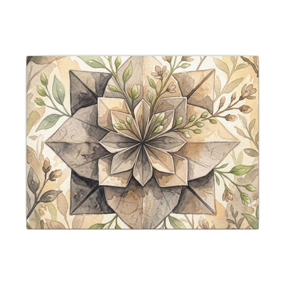 Warm Paper Fold Canvas Art - Watercolor Japandi Art Print