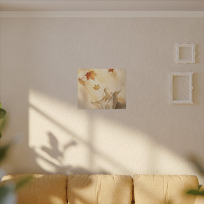 Japandi Paper Fold in Golden Hour | Watercolor Canvas Art
