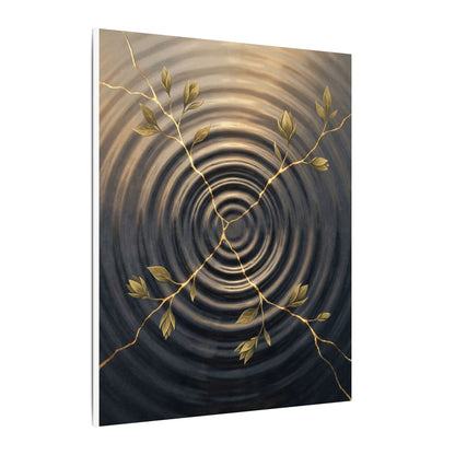 Kanso Water Ripple Canvas Art - Kintsugi Gold Vein