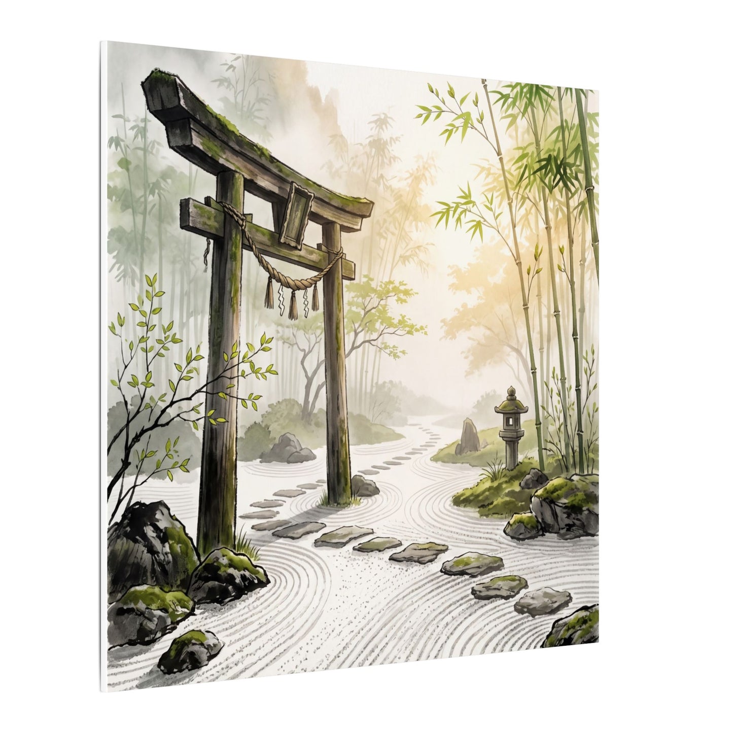 Peaceful Torii Gate Canvas Art - Karesansui Zen