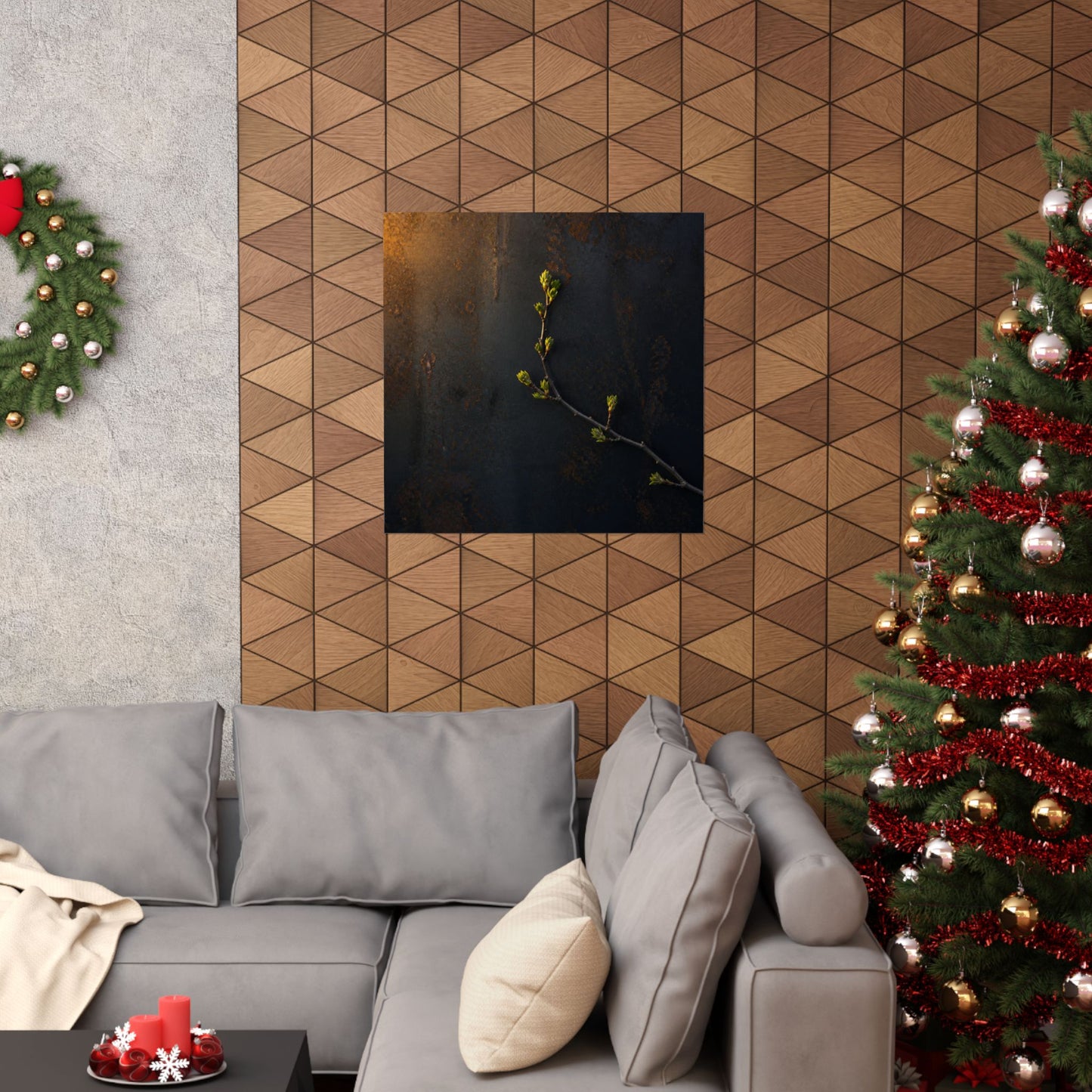 Bold Rust Patina Wall Art Print - Moody Minimal Dark Japandi