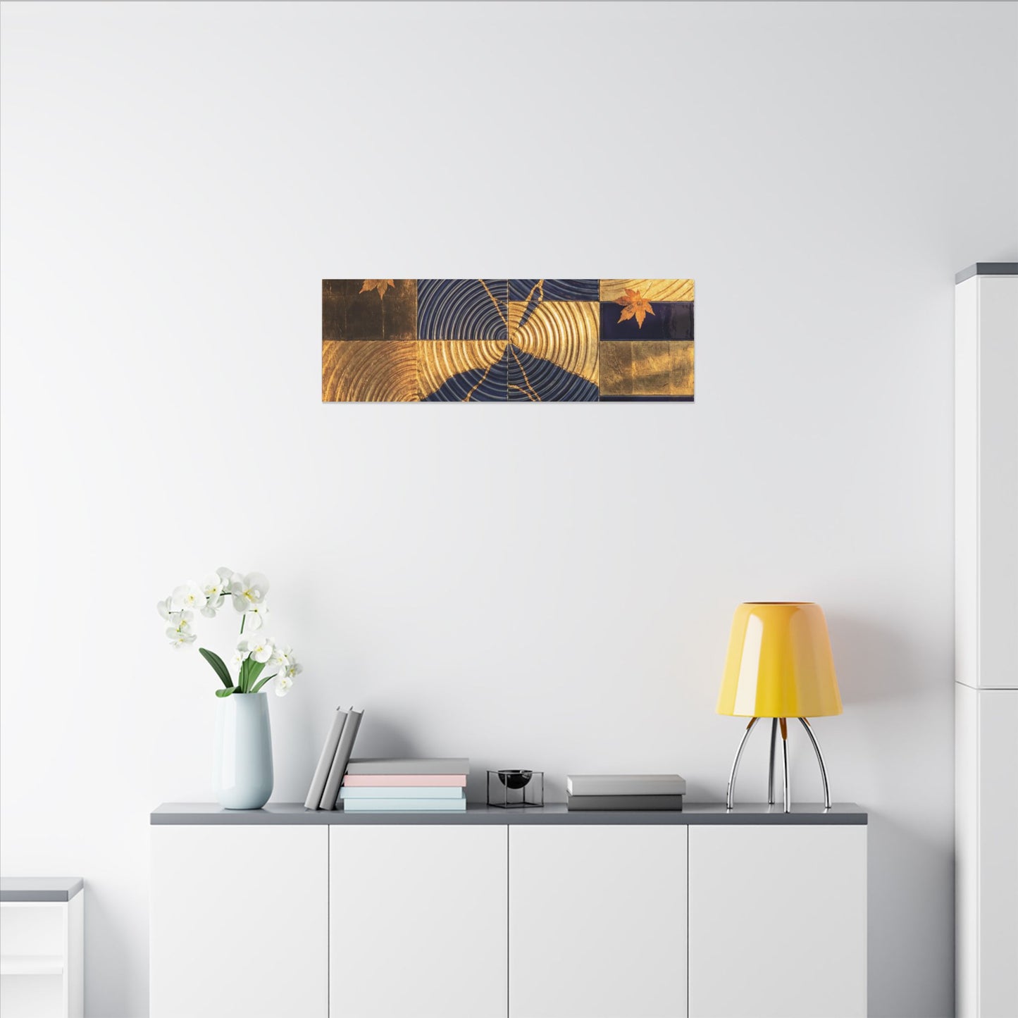 Autumn Water Ripple Crackle Gold Canvas Art | Artful Decor