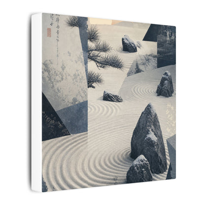 Seijaku Rock Garden Canvas Art - Zen Ukiyo E Inspired