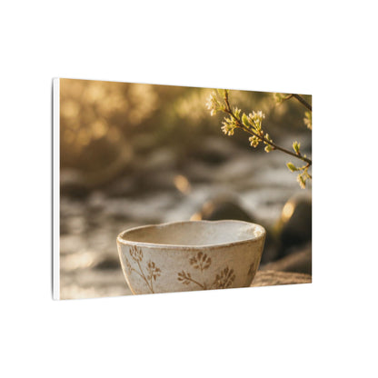 Neutral Ceramic Bowl Canvas Art - Japanese Pattern Japandi