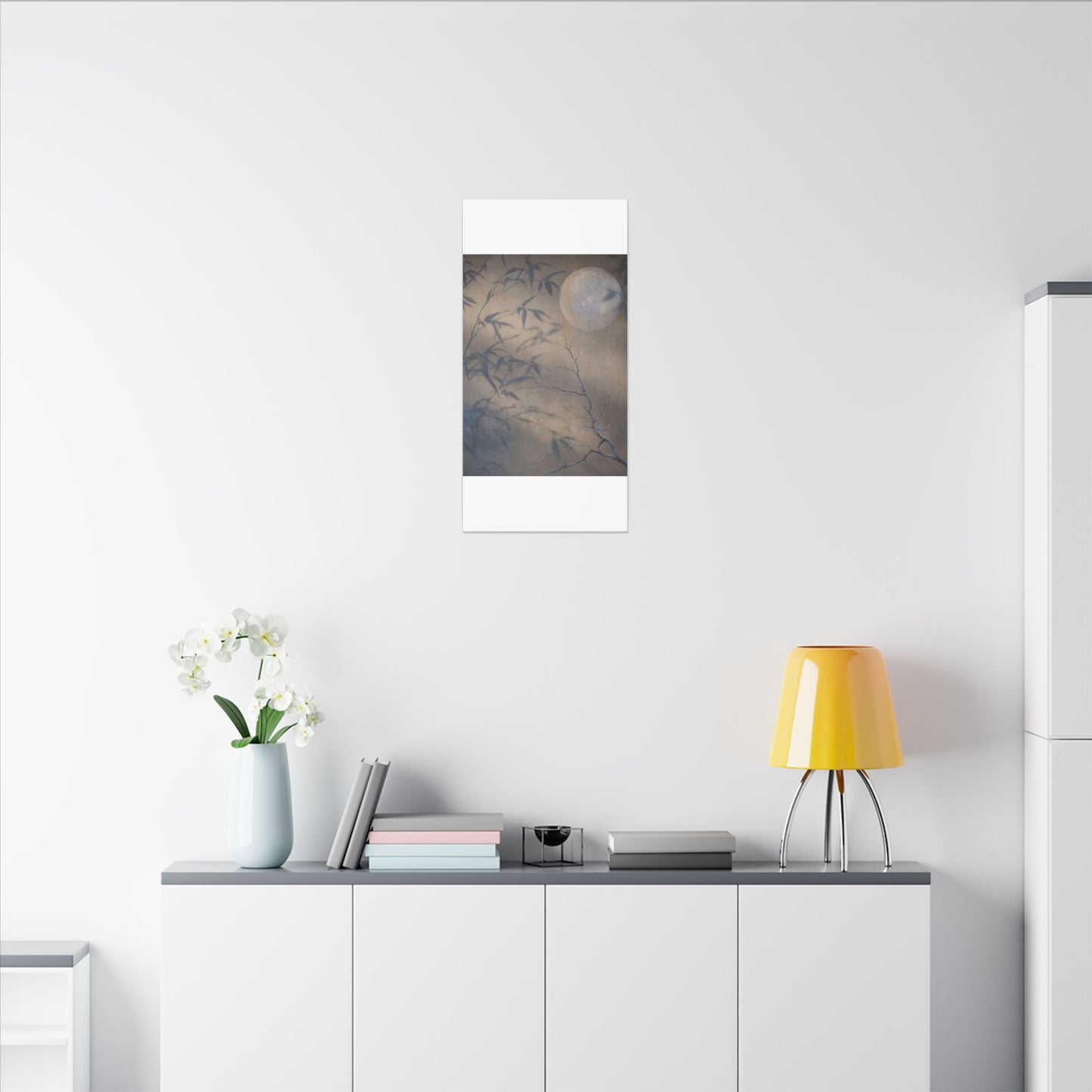 Shadow Play Canvas Art | Winter Japandi Japanese Pattern Art